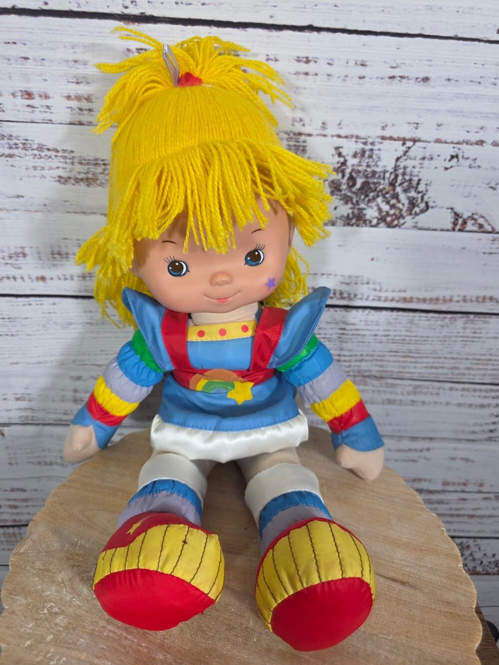 Rainbow Brite Plush 12" Vintage Style Colorful Yarm Hair Stuffed Doll